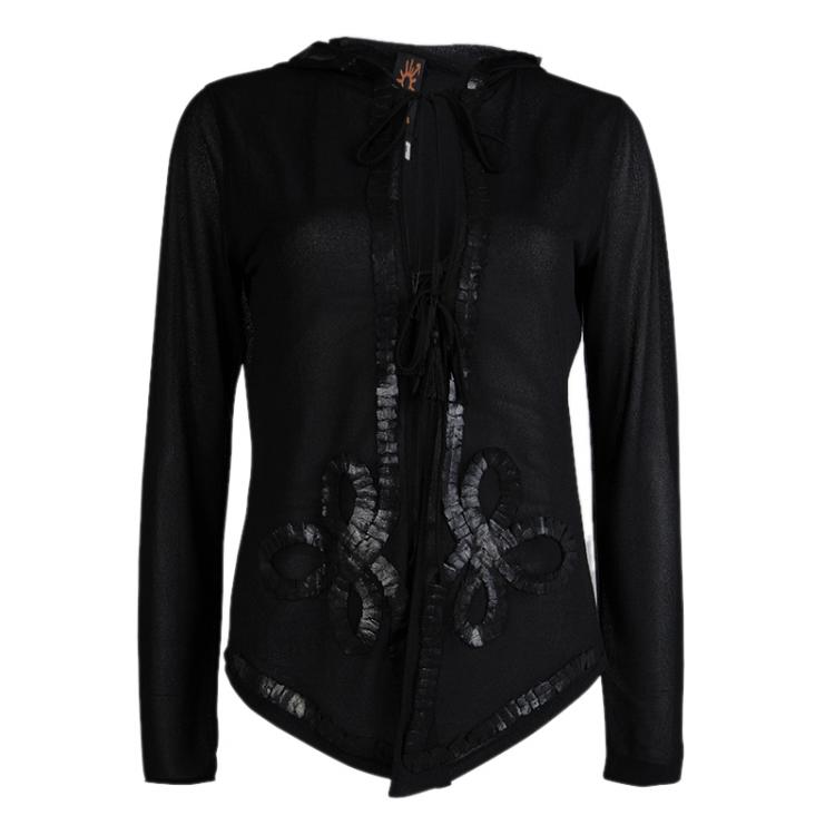 Jean Paul Gaultier Black Knit Applique Detail Hooded Sheer Cardigan M Jean  Paul Gaultier | The Luxury Closet