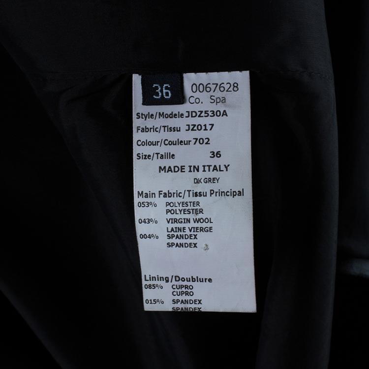 Pre Owned Jil Sander Charcoal Sleeveless Cocoon Coat XS