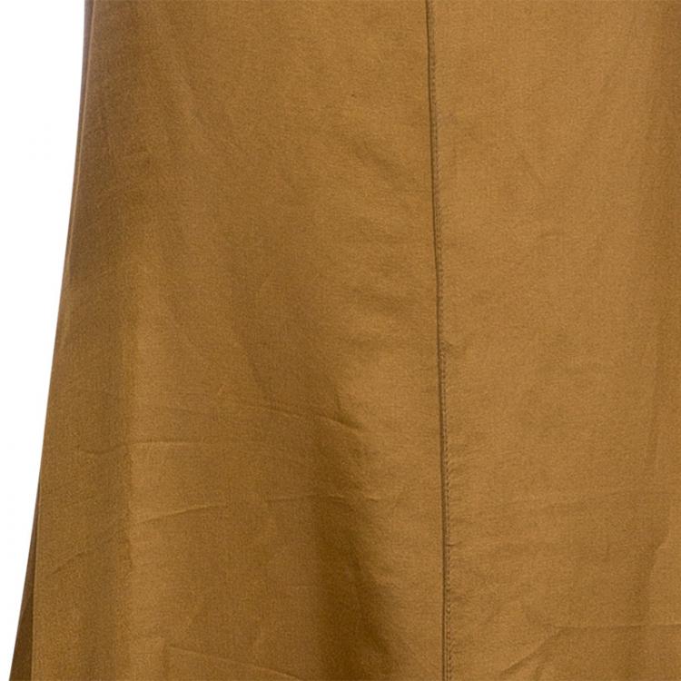 Pre Owned Jil Sander Brown Cotton Vintage Sleeveless Dress S
