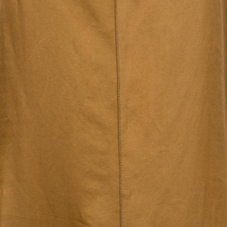 Pre Owned Jil Sander Brown Cotton Vintage Sleeveless Dress S