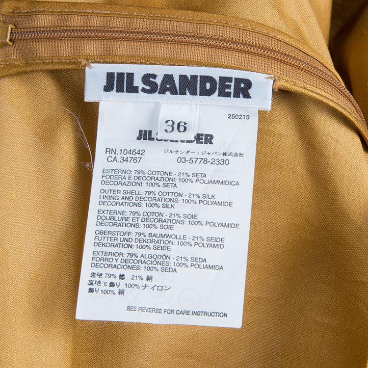 Pre Owned Jil Sander Brown Cotton Vintage Sleeveless Dress S