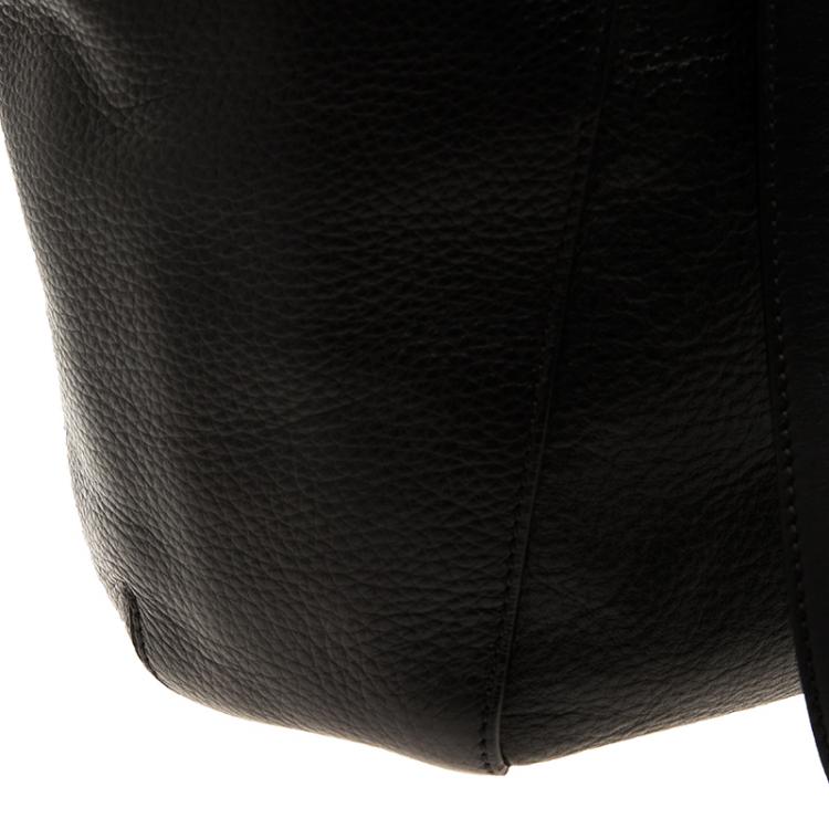 Pre Owned Jimmy Choo Black Pebbled Leather Anna Hobo