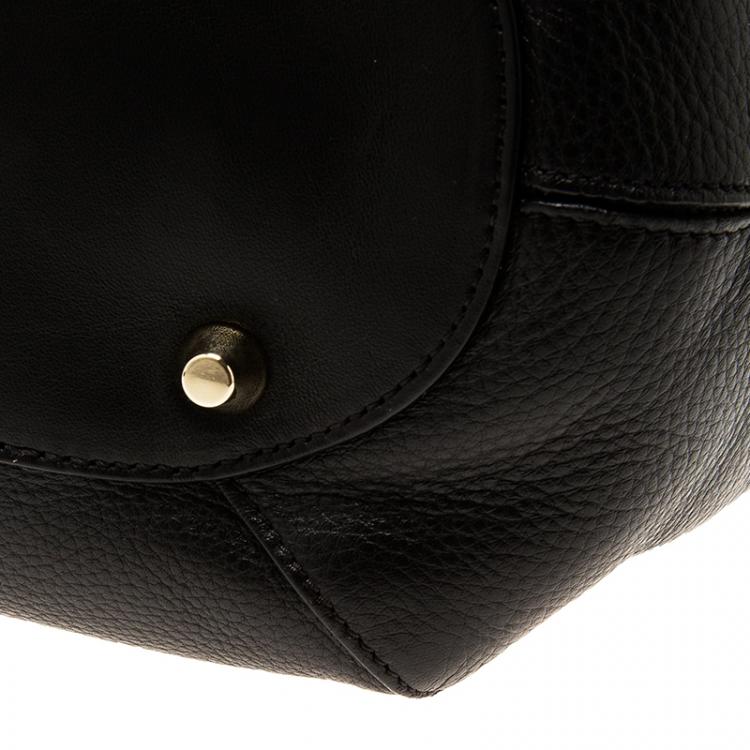 Pre Owned Jimmy Choo Black Pebbled Leather Anna Hobo