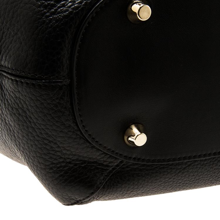 Pre Owned Jimmy Choo Black Pebbled Leather Anna Hobo