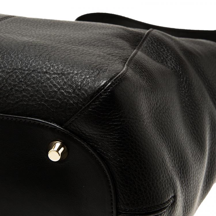 Pre Owned Jimmy Choo Black Pebbled Leather Anna Hobo