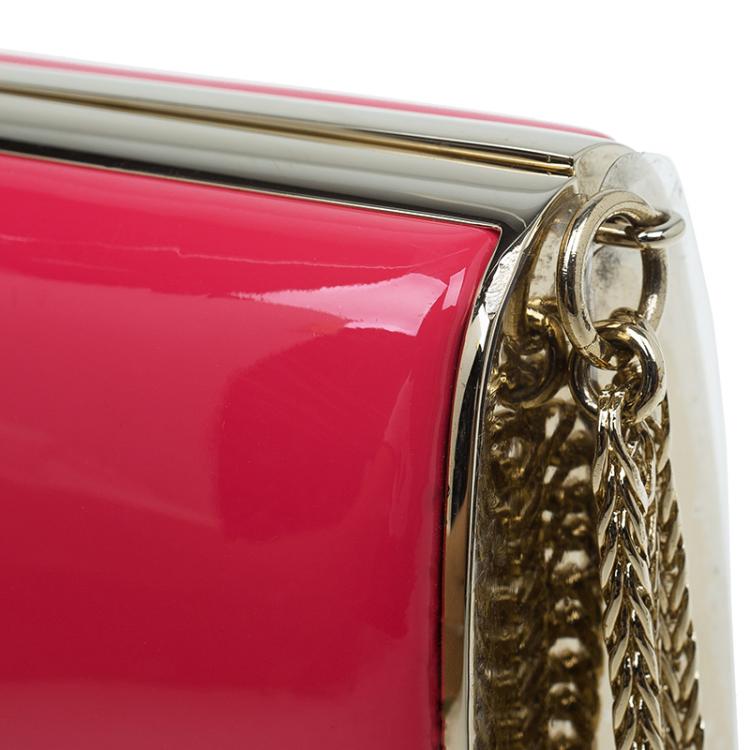 Pre Owned Jimmy Choo Pink Patent Leather Carmen Clutch