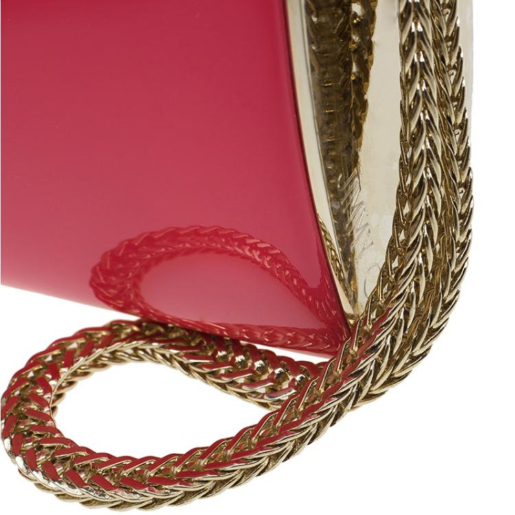 Pre Owned Jimmy Choo Pink Patent Leather Carmen Clutch