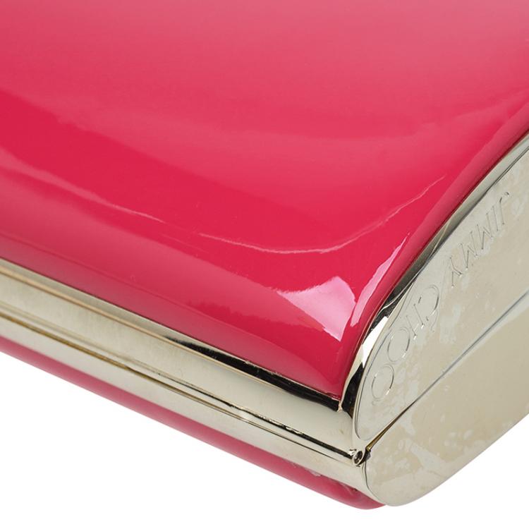 Pre Owned Jimmy Choo Pink Patent Leather Carmen Clutch