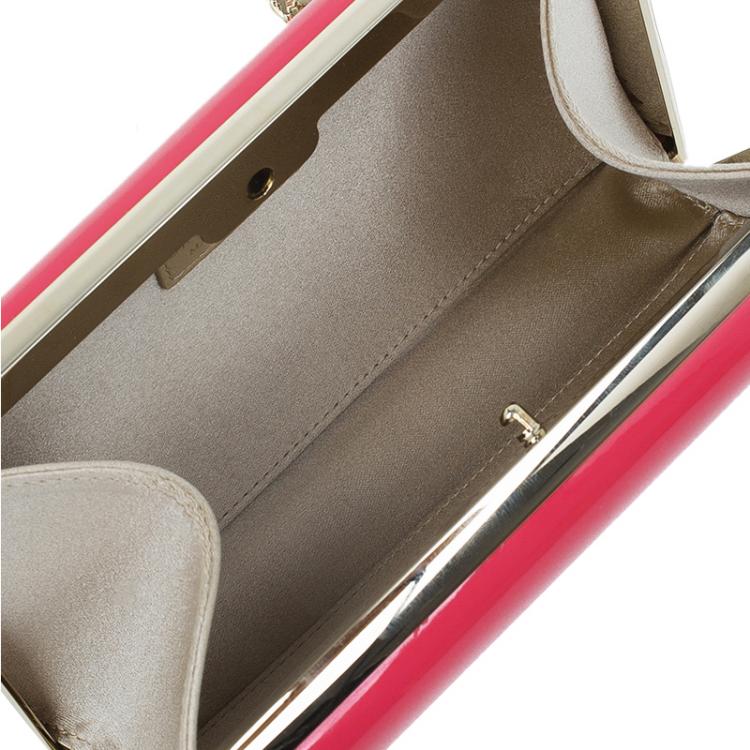 Pre Owned Jimmy Choo Pink Patent Leather Carmen Clutch