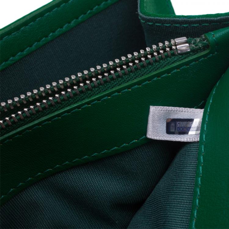Pre Owned Jimmy Choo Green Satin Milla Chain Clutch
