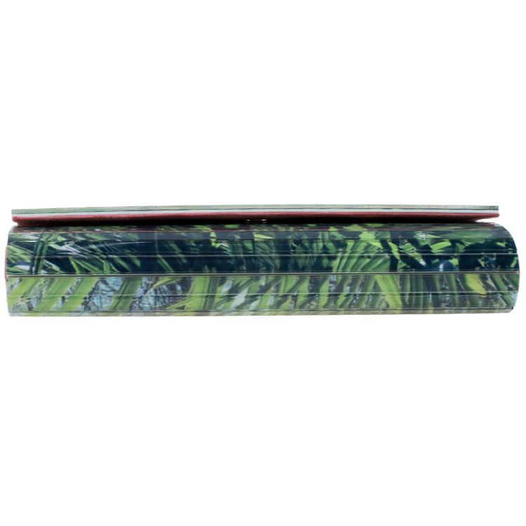 Pre Owned Jimmy Choo Palm Leaf Printed Acrylic Sweetie Clutch