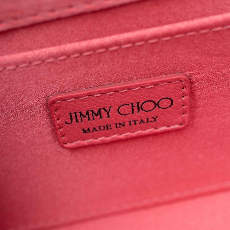 Pre Owned Jimmy Choo Palm Leaf Printed Acrylic Sweetie Clutch