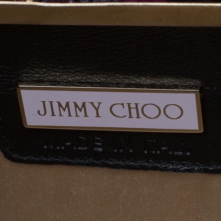 Pre Owned Jimmy Choo Multicolor Python Twill Tube Clutch