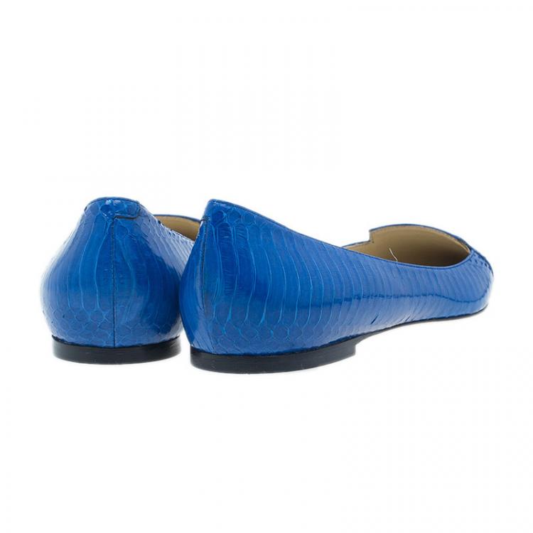 مملوكة مسبقًا Jimmy Choo Royal Blue Pointed Flats Size 38