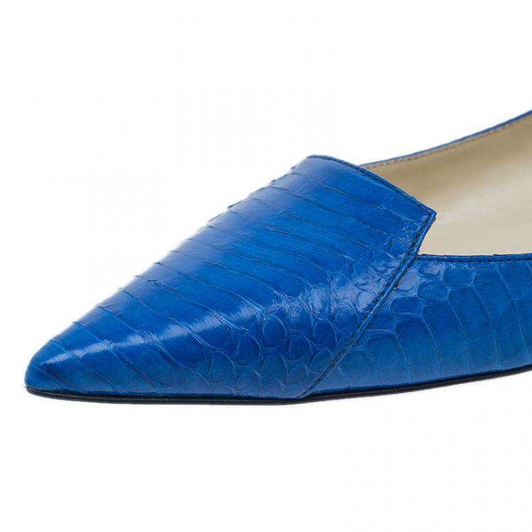 مملوكة مسبقًا Jimmy Choo Royal Blue Pointed Flats Size 38