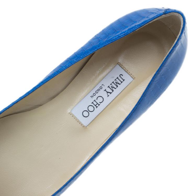 مملوكة مسبقًا Jimmy Choo Royal Blue Pointed Flats Size 38