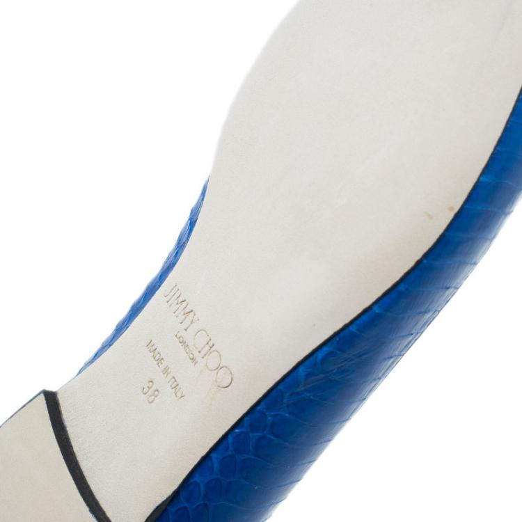 مملوكة مسبقًا Jimmy Choo Royal Blue Pointed Flats Size 38