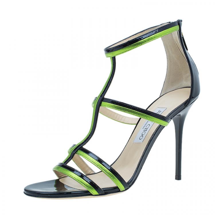 Jimmy Choo Green and Black Thistle Sandals Size 40 Jimmy Choo | The ...