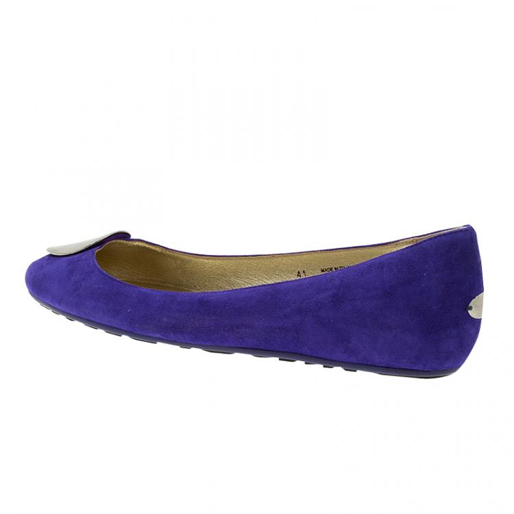 Pre Owned Jimmy Choo Purple Suede Wray Ballet Flats Size 41 