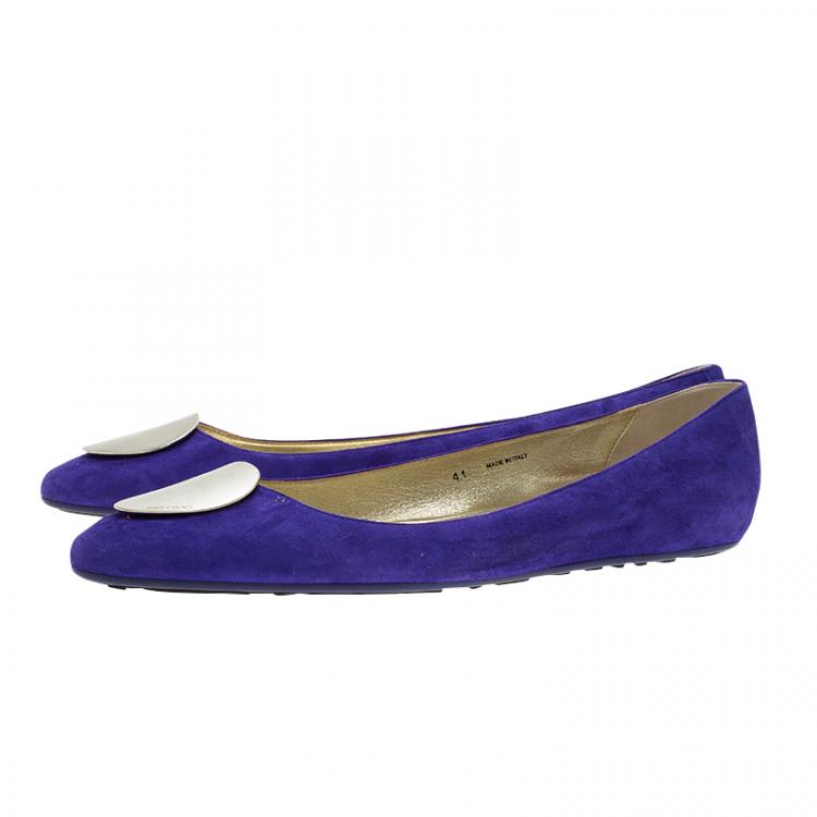 Pre Owned Jimmy Choo Purple Suede Wray Ballet Flats Size 41 