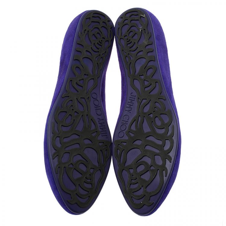 Pre Owned Jimmy Choo Purple Suede Wray Ballet Flats Size 41 