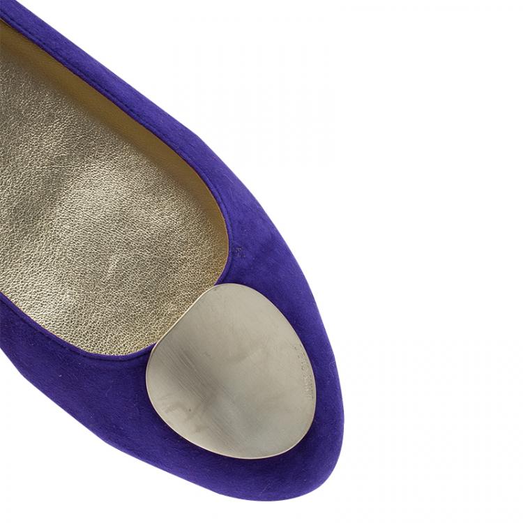 Pre Owned Jimmy Choo Purple Suede Wray Ballet Flats Size 41 