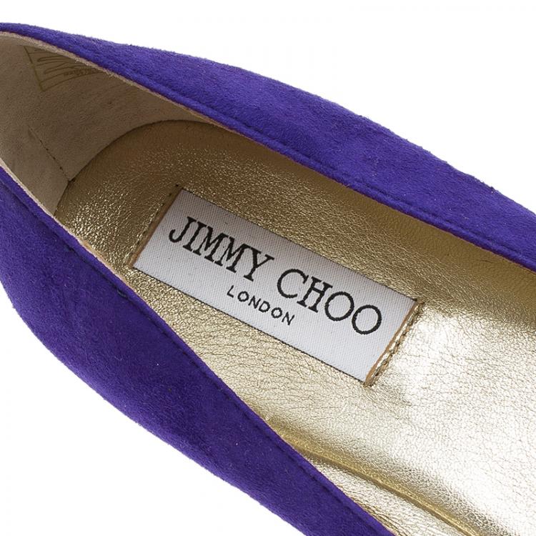 Pre Owned Jimmy Choo Purple Suede Wray Ballet Flats Size 41 