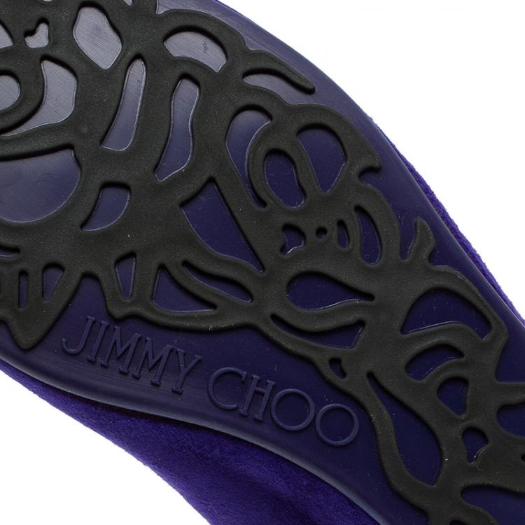 Pre Owned Jimmy Choo Purple Suede Wray Ballet Flats Size 41 