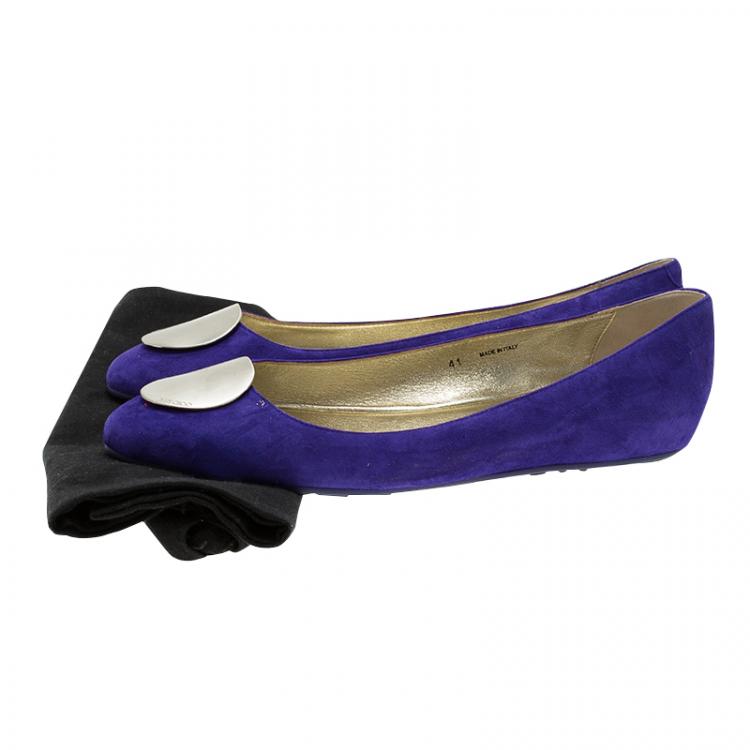 Pre Owned Jimmy Choo Purple Suede Wray Ballet Flats Size 41 