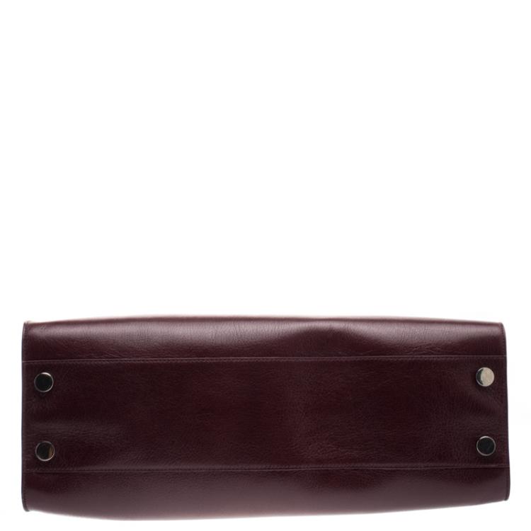 Pre Owned Jimmy Choo Burgundy Leather Riley Tote