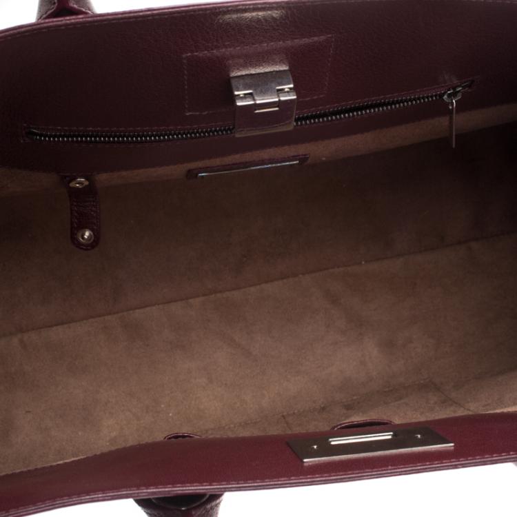 Pre Owned Jimmy Choo Burgundy Leather Riley Tote
