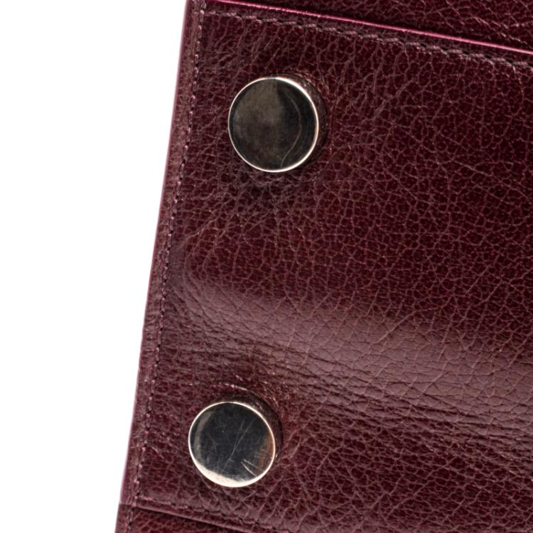Pre Owned Jimmy Choo Burgundy Leather Riley Tote