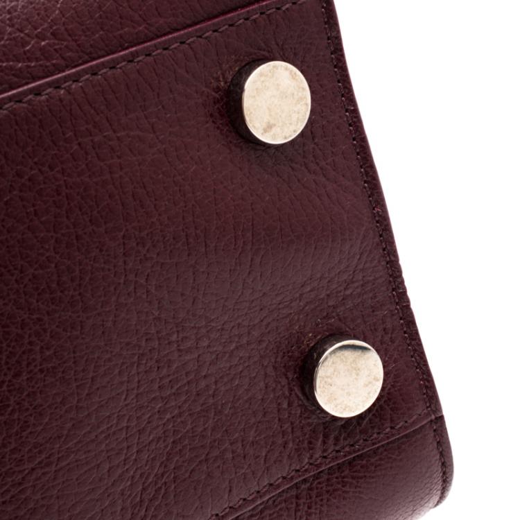 Pre Owned Jimmy Choo Burgundy Leather Riley Tote