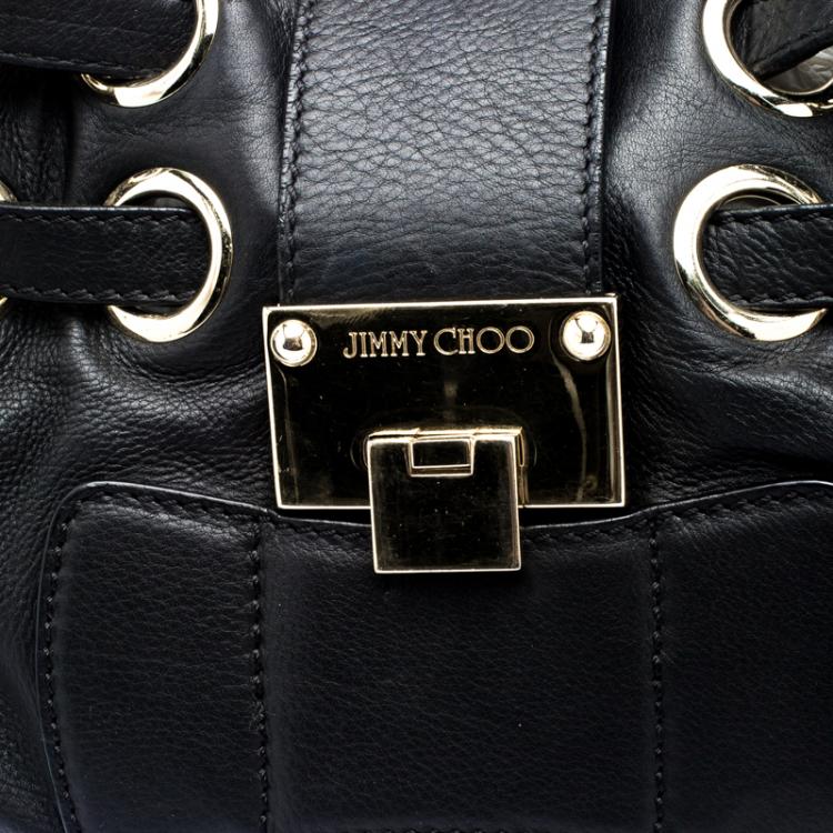 Pre Owned Jimmy Choo Black Leather Riki Tote