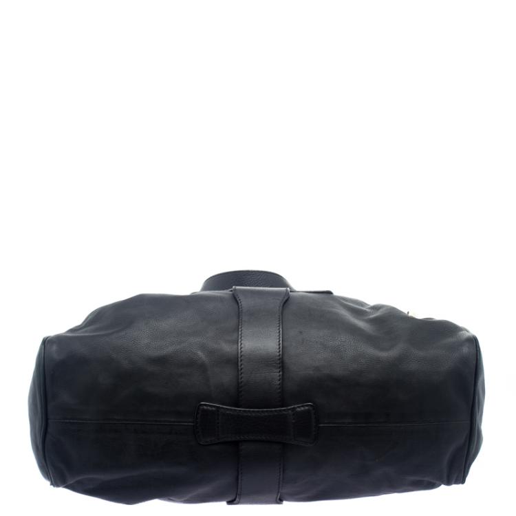 Pre Owned Jimmy Choo Black Leather Riki Tote