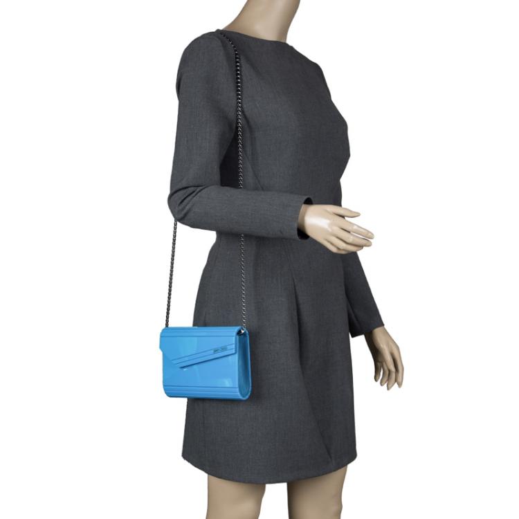 Pre Owned Jimmy Choo Blue Acrylic Candy Clutch Bag