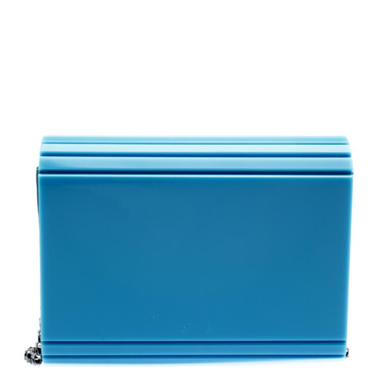 Pre Owned Jimmy Choo Blue Acrylic Candy Clutch Bag