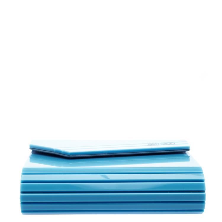 Pre Owned Jimmy Choo Blue Acrylic Candy Clutch Bag
