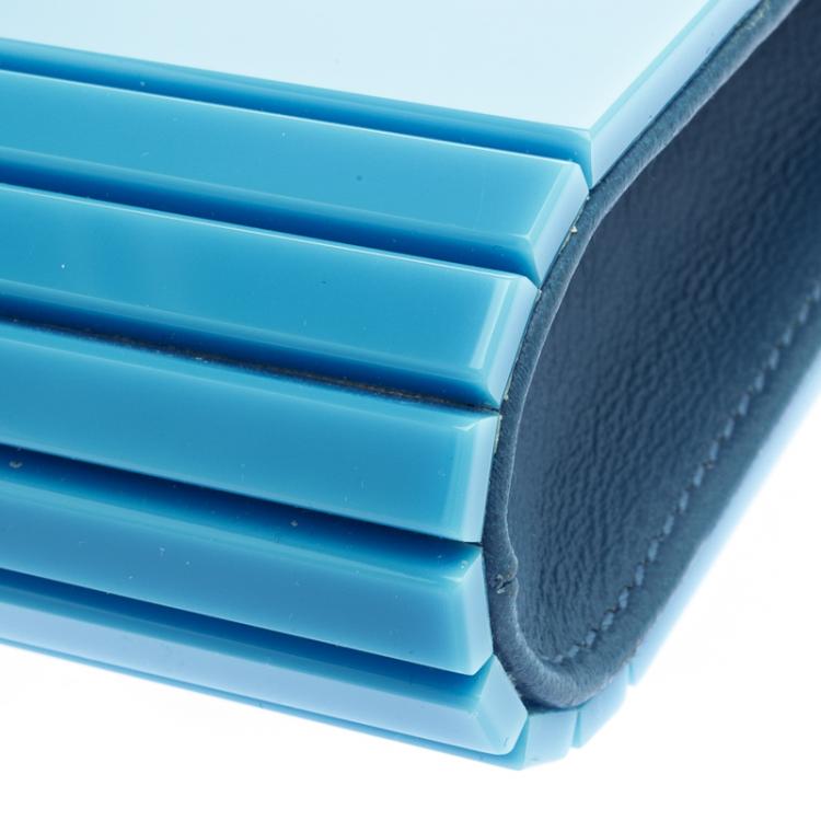 Pre Owned Jimmy Choo Blue Acrylic Candy Clutch Bag