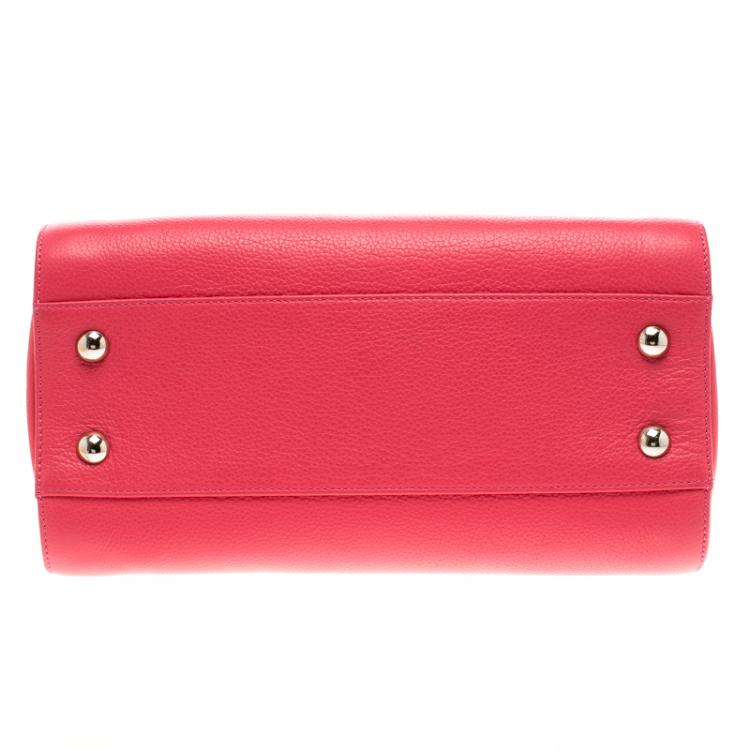 Pre Owned Jimmy Choo Pink Leather Small Rosalie Top Handle Bag