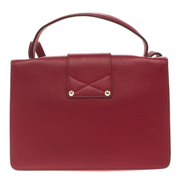 Pre Owned Jimmy Choo Red Leather Rebel Crossbody Bag
