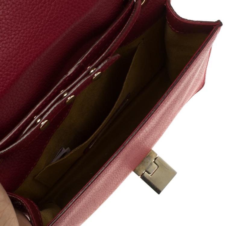 Pre Owned Jimmy Choo Red Leather Rebel Crossbody Bag