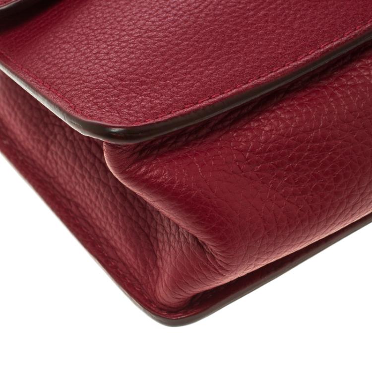 Pre Owned Jimmy Choo Red Leather Rebel Crossbody Bag