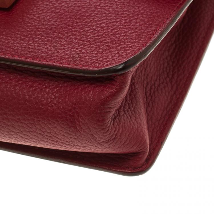 Pre Owned Jimmy Choo Red Leather Rebel Crossbody Bag