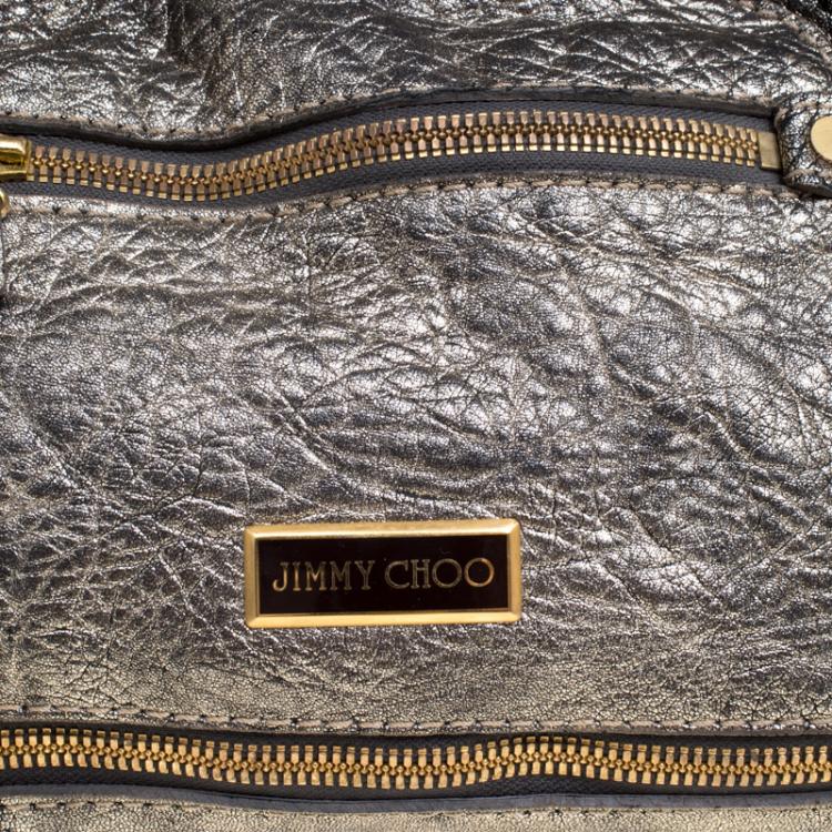 Pre Owned Jimmy Choo Metallic Leather Mahala Tote