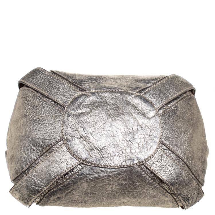 Pre Owned Jimmy Choo Metallic Leather Mahala Tote