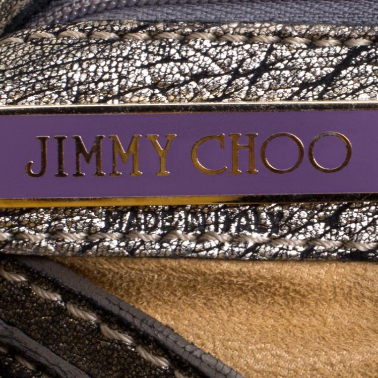 Pre Owned Jimmy Choo Metallic Leather Mahala Tote
