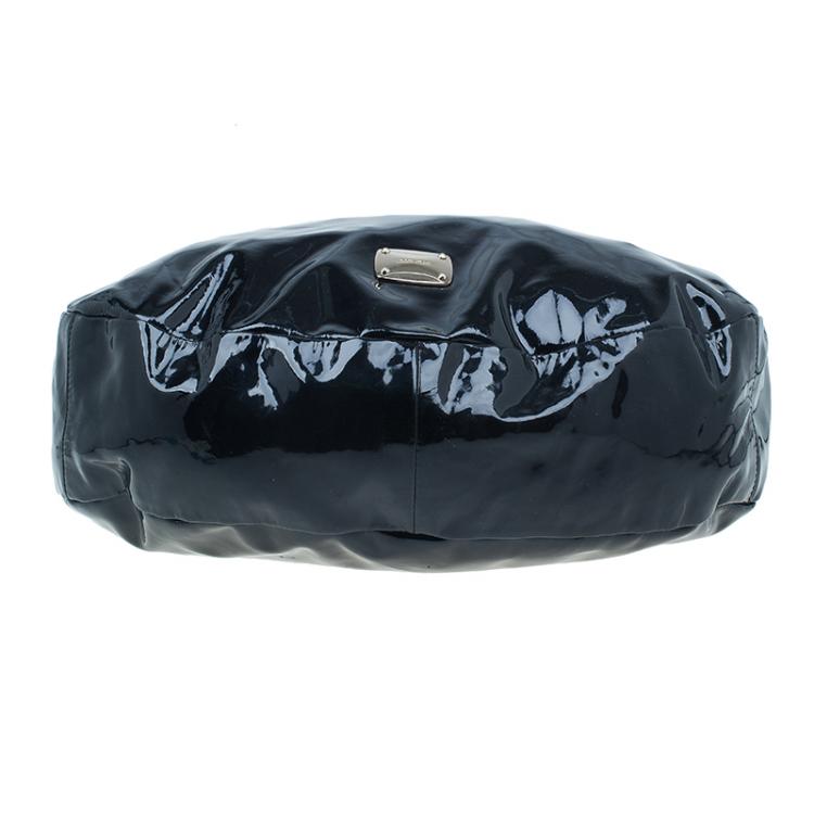 Pre Owned Jimmy Choo Black Patent Leather Large Sky Bangle Hobo