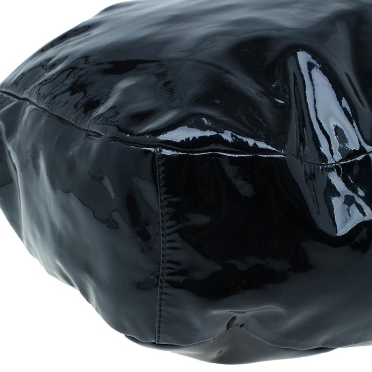 Pre Owned Jimmy Choo Black Patent Leather Large Sky Bangle Hobo