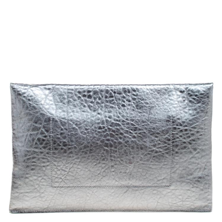 مملوكة مسبقًا Jimmy Choo Metallic Green Leather Lockett Envelope Clutch